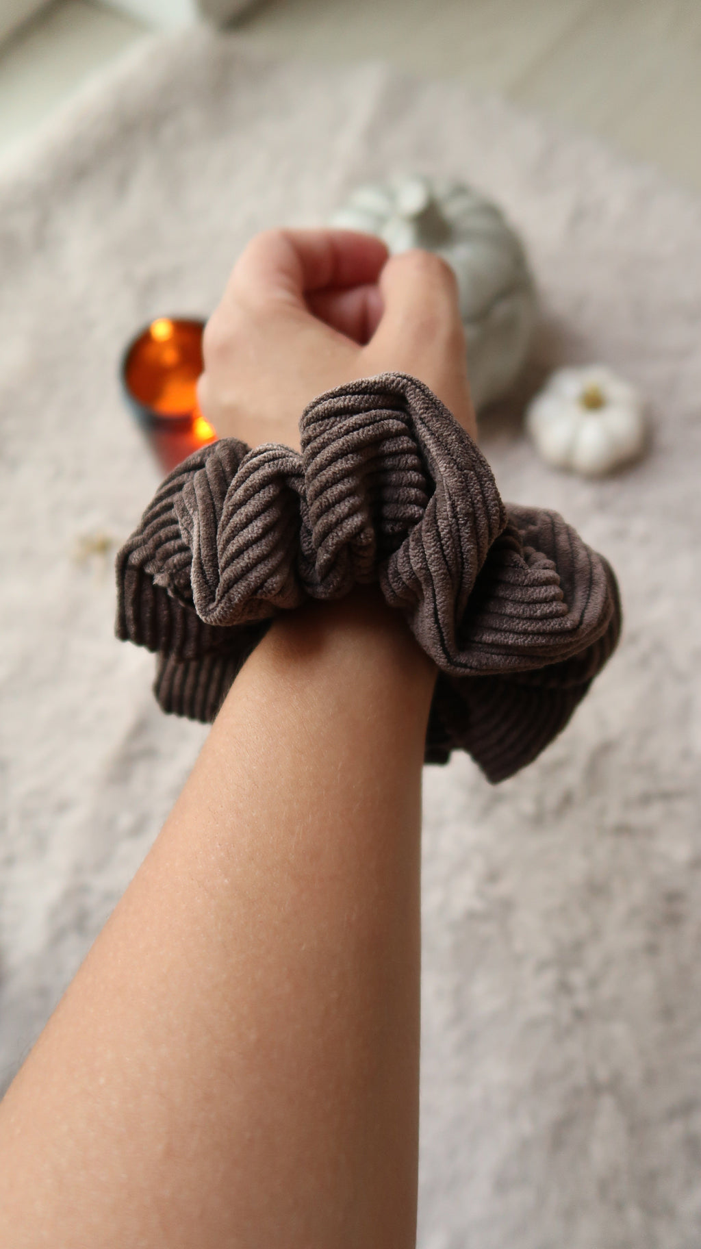 Scrunchie Automne - Velours côtelé, taille médium Ma boutique