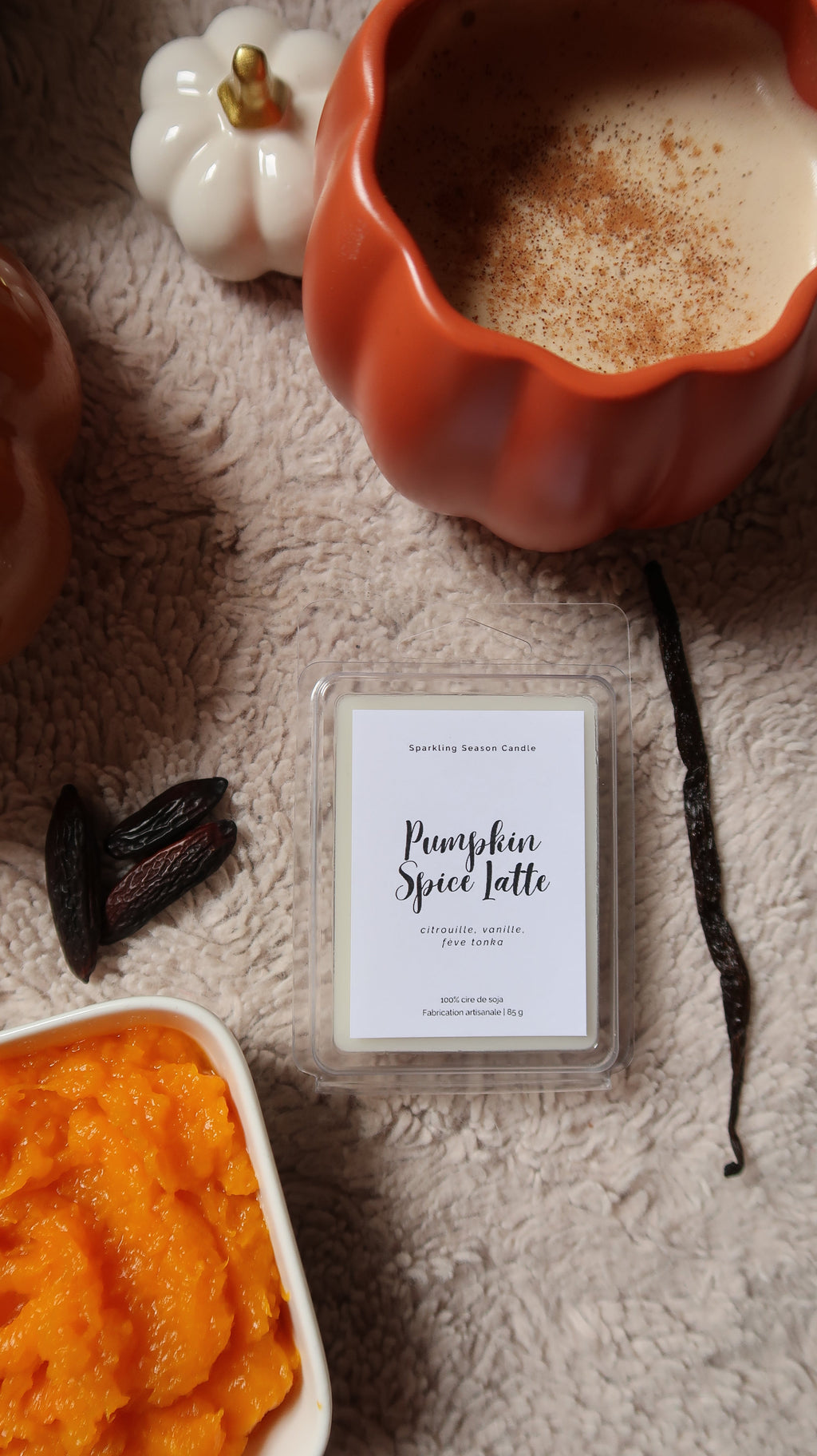 Tablette parfumée Pumpkin Spice Latte - 6 cubes gourmands Ma boutique