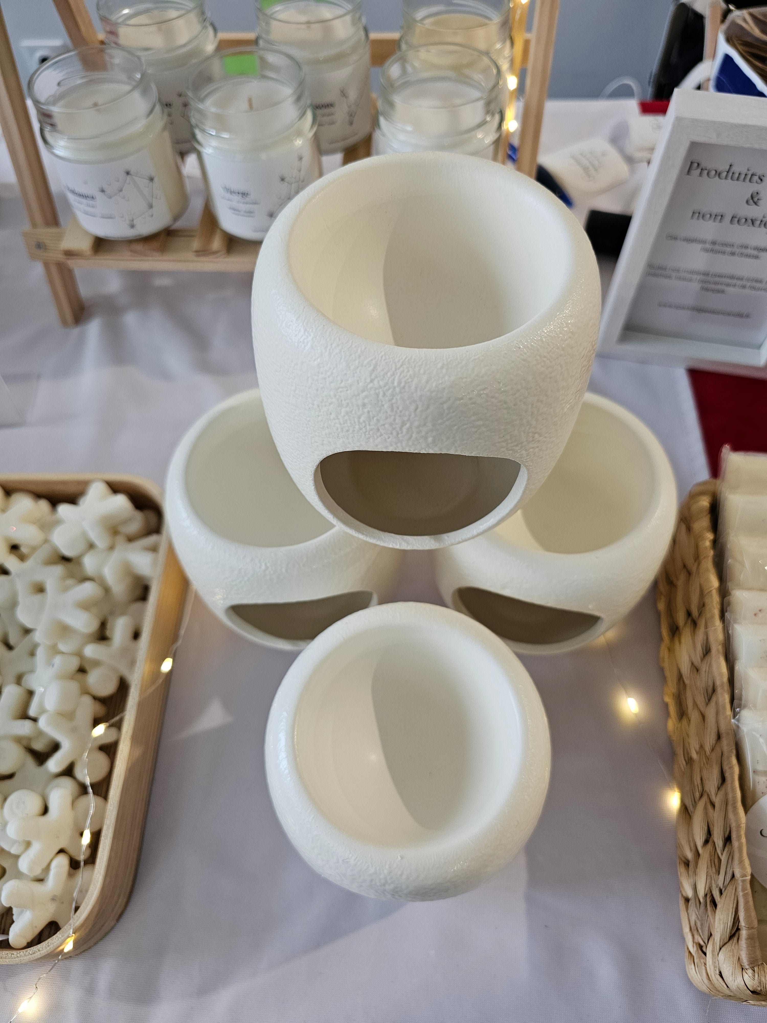 Brûle-Parfum pour Cire Parfumée - Sphère Blanc Sparkling Season Candle